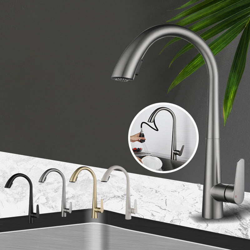 Modern Kitchen Faucet Stainless Steel Single Handle Retractable High Arc Kitchen Faucet