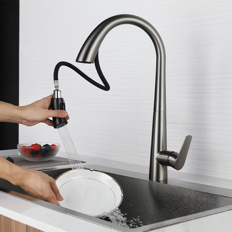 Modern Kitchen Faucet Stainless Steel Single Handle Retractable High Arc Kitchen Faucet