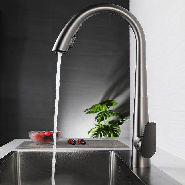 Modern Kitchen Faucet Stainless Steel Single Handle Retractable High Arc Kitchen Faucet