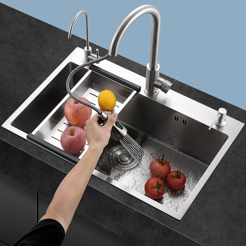 Contemporary Kitchen Sink Corrosion Resistant Kitchen Sink with Faucet