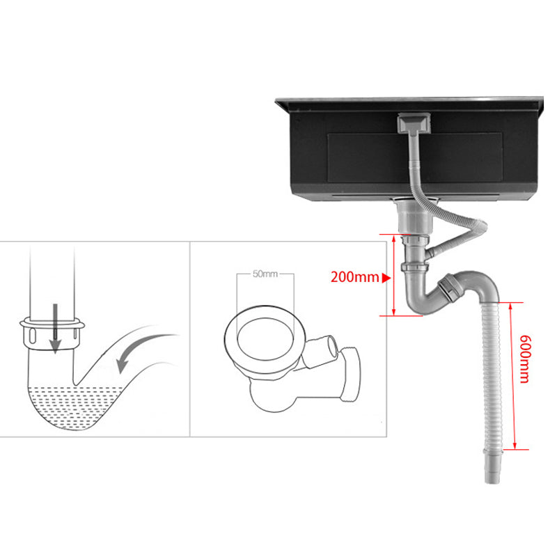 Modern Bar Prep Sink Stainless Steel Faucet and Drain Assembly Kitchen Sink