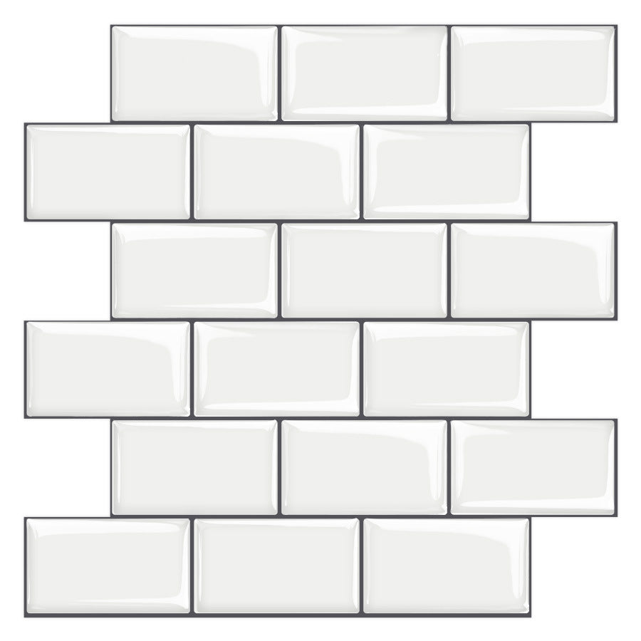 12"x 12" Resin Mosaic Tile Square Peel and Stick Tile for Backsplash & Wall Tile