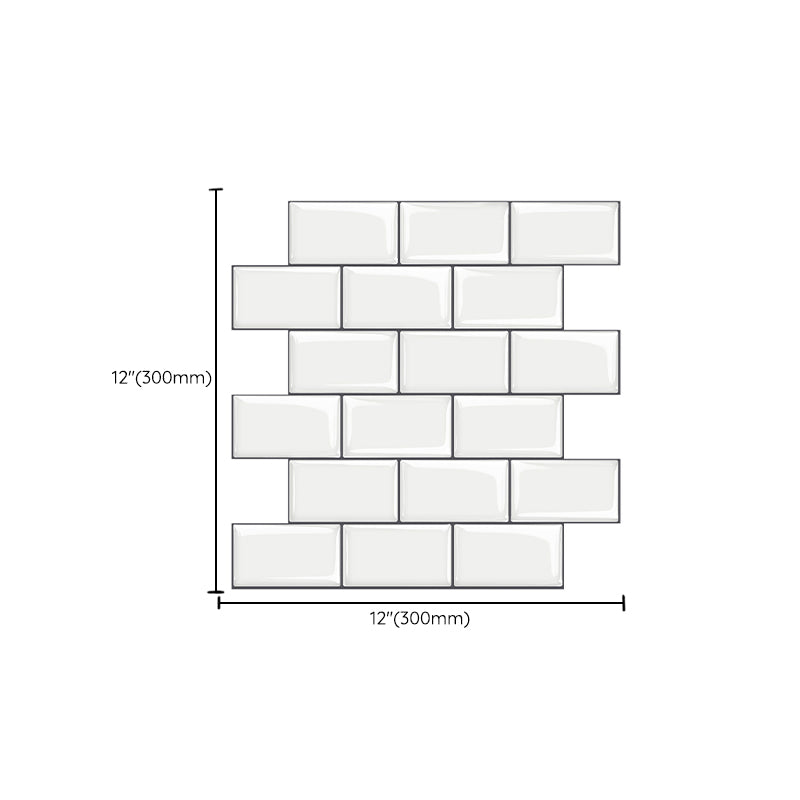 12"x 12" Resin Mosaic Tile Square Peel and Stick Tile for Backsplash & Wall Tile