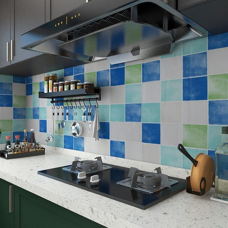 Square Grid Peel and Stick Tile PVC Mosaic Tile for Kitchen Backsplash