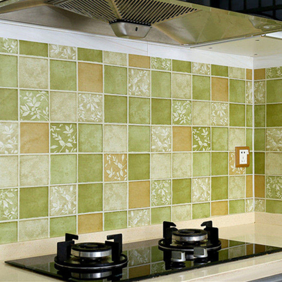 Square Grid Peel and Stick Tile PVC Mosaic Tile for Kitchen Backsplash