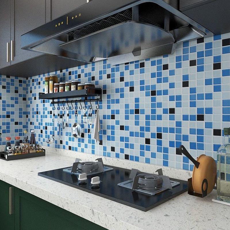 Square Grid Peel and Stick Tile PVC Mosaic Tile for Kitchen Backsplash