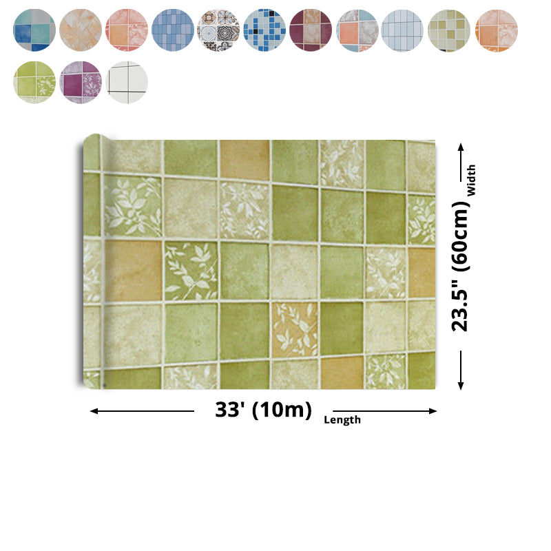 Square Grid Peel and Stick Tile PVC Mosaic Tile for Kitchen Backsplash