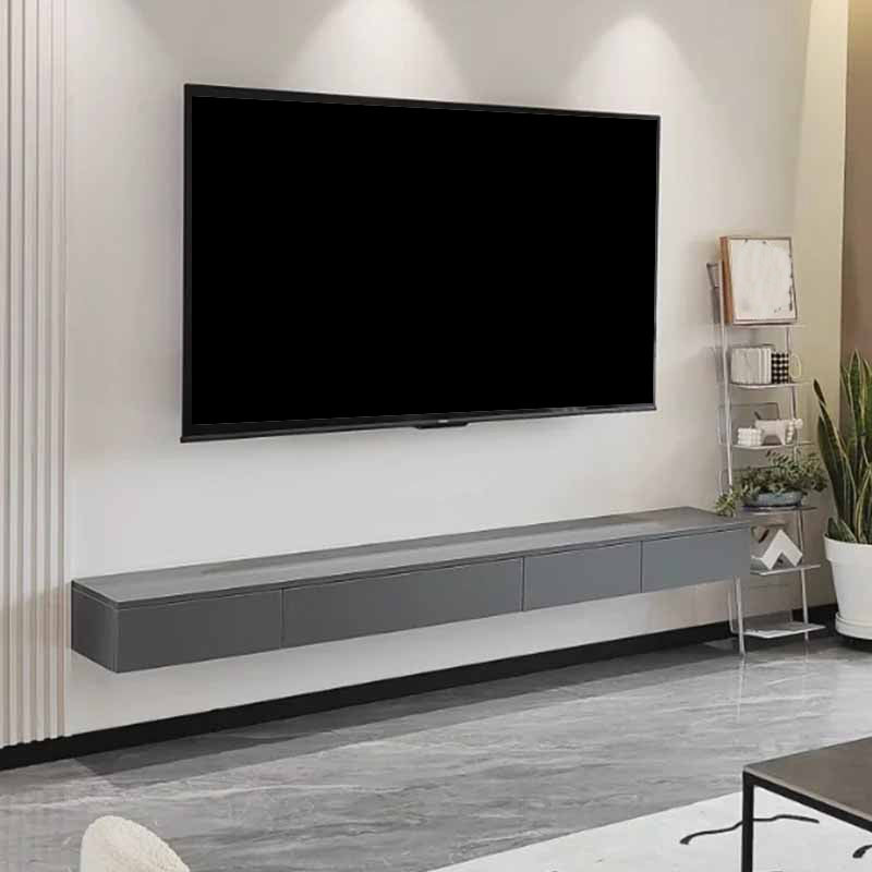 Contemporary Enclosed Storage TV Console Engineered Wood TV Stand with 4 Drawers