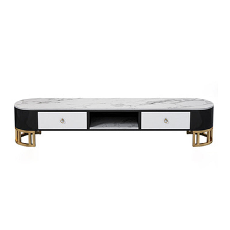 Modern TV Stand Console Open Storage Media Console TV Stand with Drawers