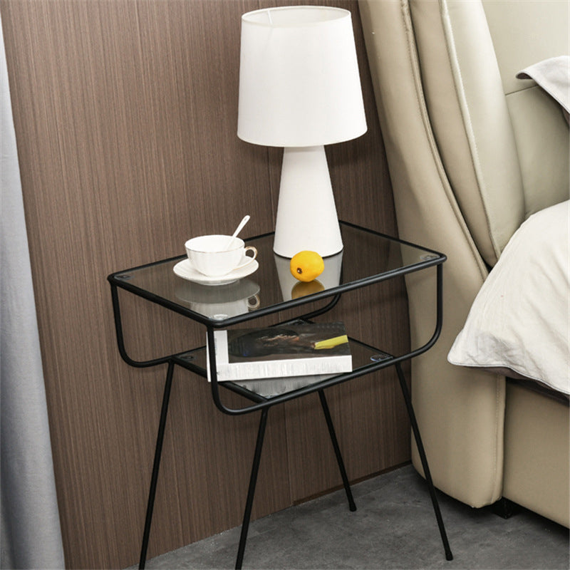 Contemporary Bed Nightstand Metal Bedside Cabinet for Bedroom