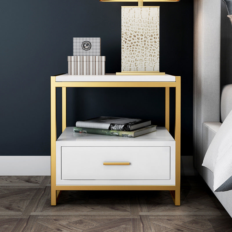 Contemporary Bed Nightstand Engineered Wood Bedside Cabinet for Bedroom