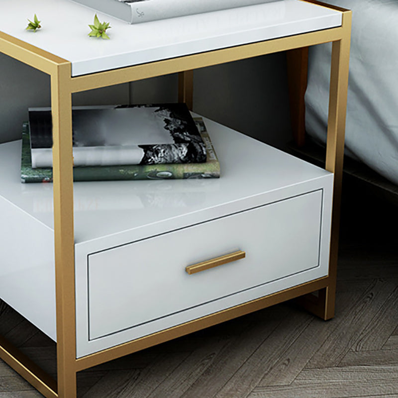 Contemporary Bed Nightstand Engineered Wood Bedside Cabinet for Bedroom