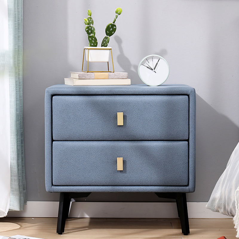 Artificial Wood Nightstand 2 Drawers Night Table for Bedroom