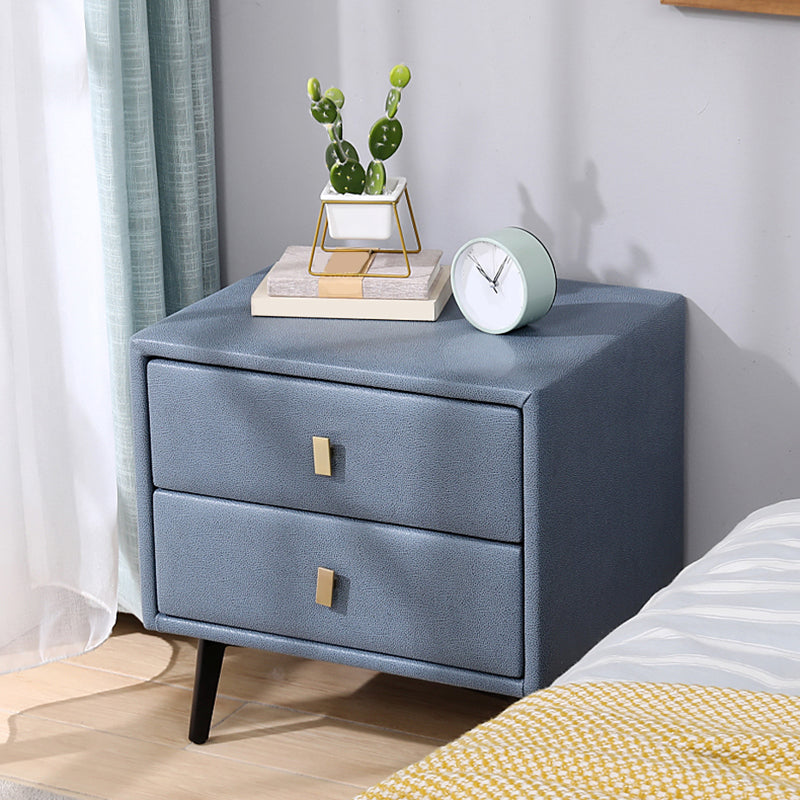 Artificial Wood Nightstand 2 Drawers Night Table for Bedroom