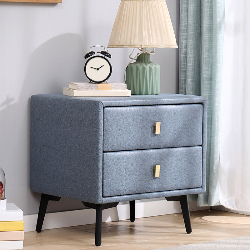 Artificial Wood Nightstand 2 Drawers Night Table for Bedroom