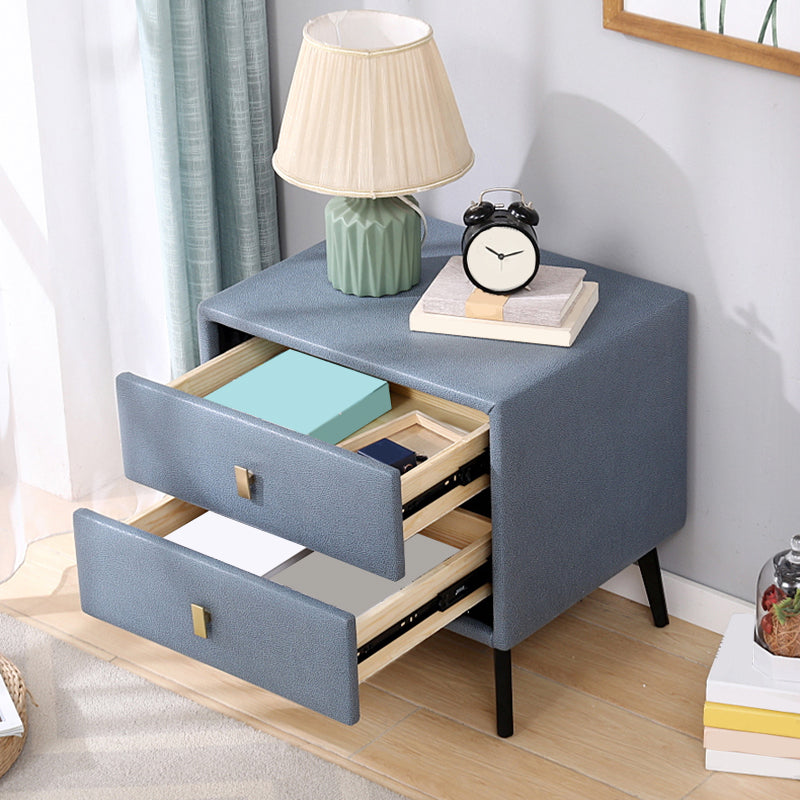 Artificial Wood Nightstand 2 Drawers Night Table for Bedroom