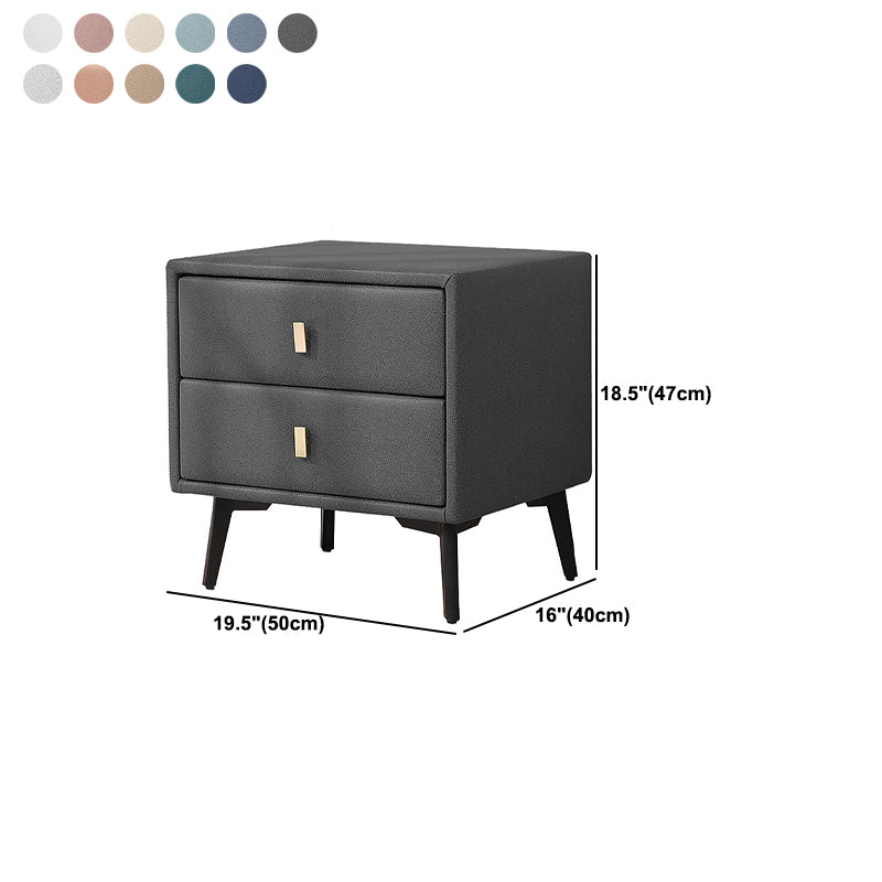 Artificial Wood Nightstand 2 Drawers Night Table for Bedroom