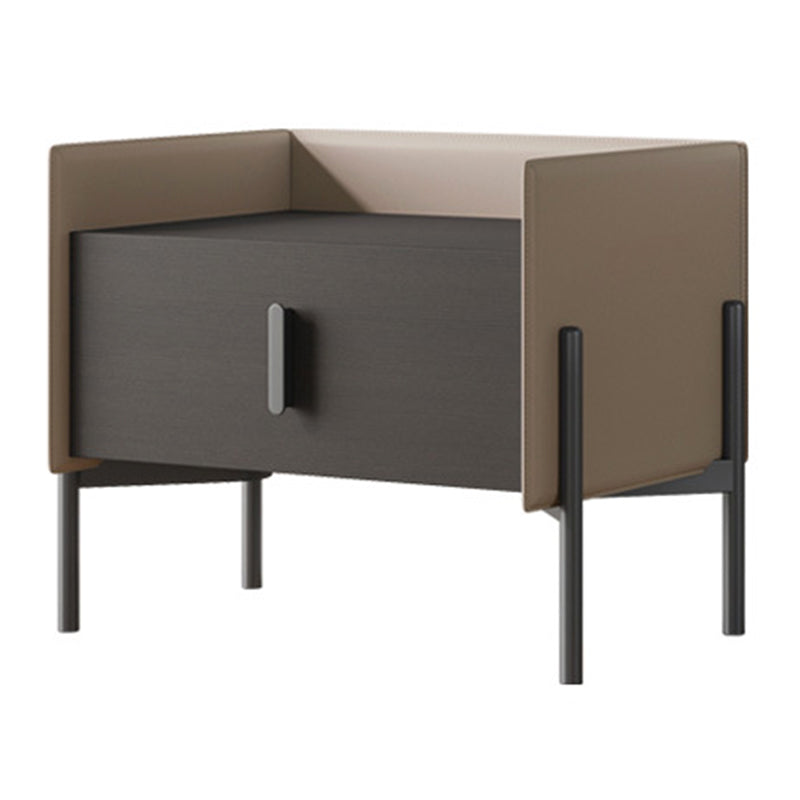 Faux Wood Accent Table Nightstand Modern Bed Nightstand With Legs