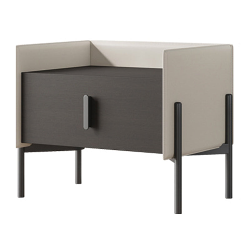 Faux Wood Accent Table Nightstand Modern Bed Nightstand With Legs