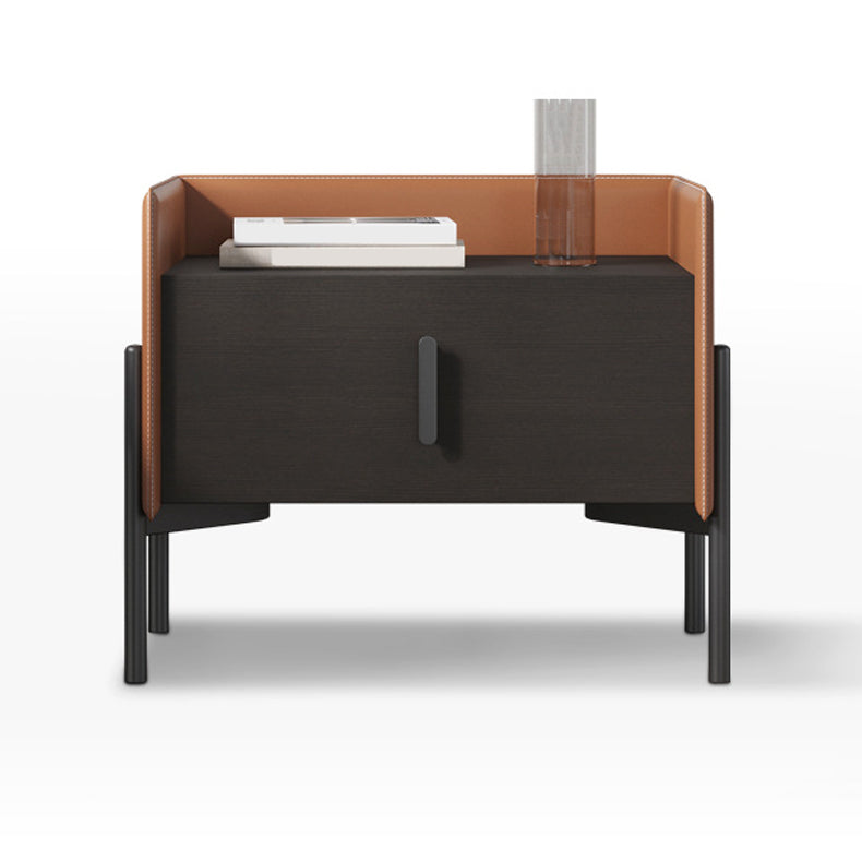 Faux Wood Accent Table Nightstand Modern Bed Nightstand With Legs