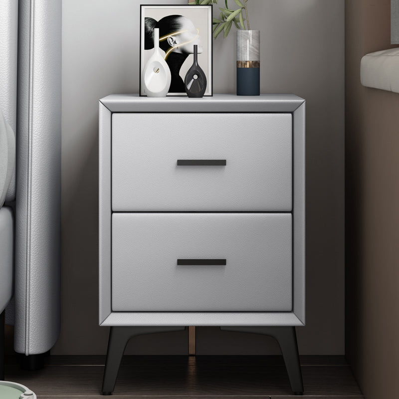 Modern Slate Top Night Table Bedroom 2 Drawers Night Stand with Legs