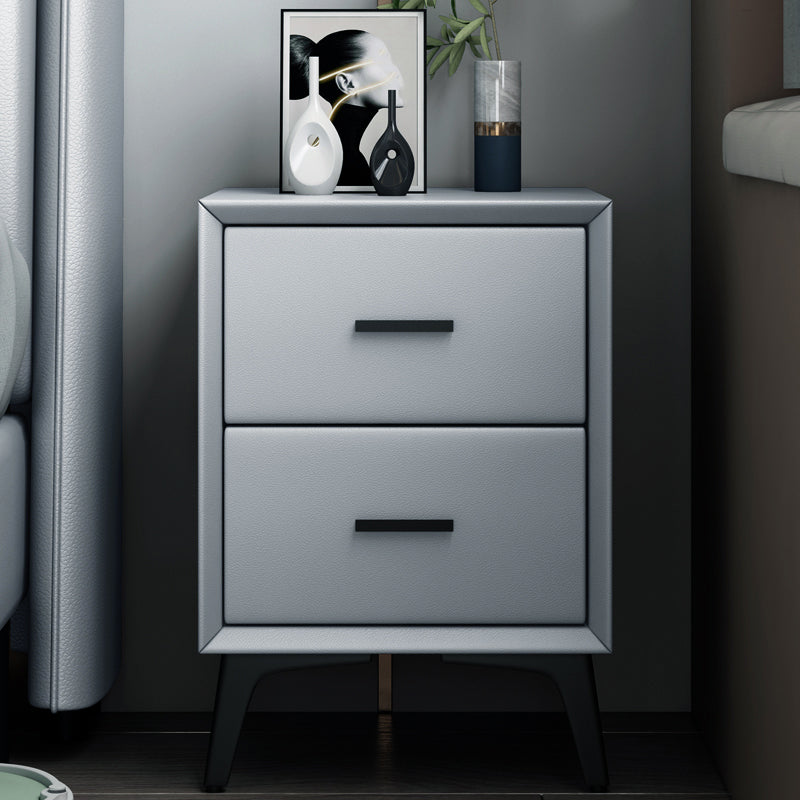 Modern Slate Top Night Table Bedroom 2 Drawers Night Stand with Legs