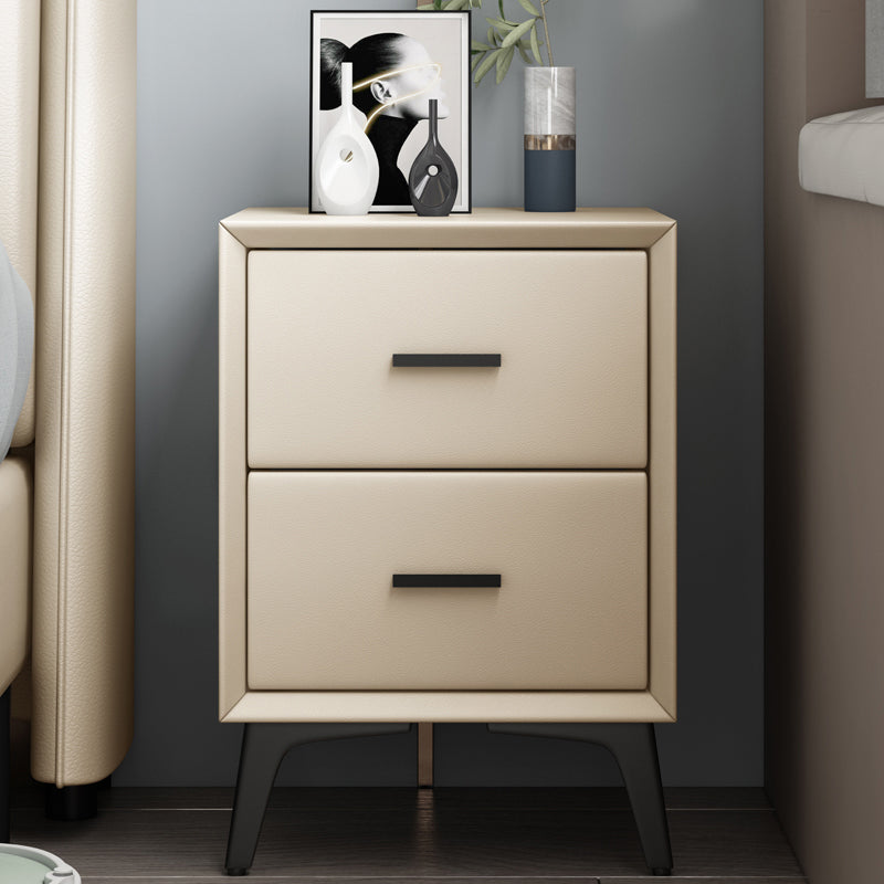 Modern Slate Top Night Table Bedroom 2 Drawers Night Stand with Legs