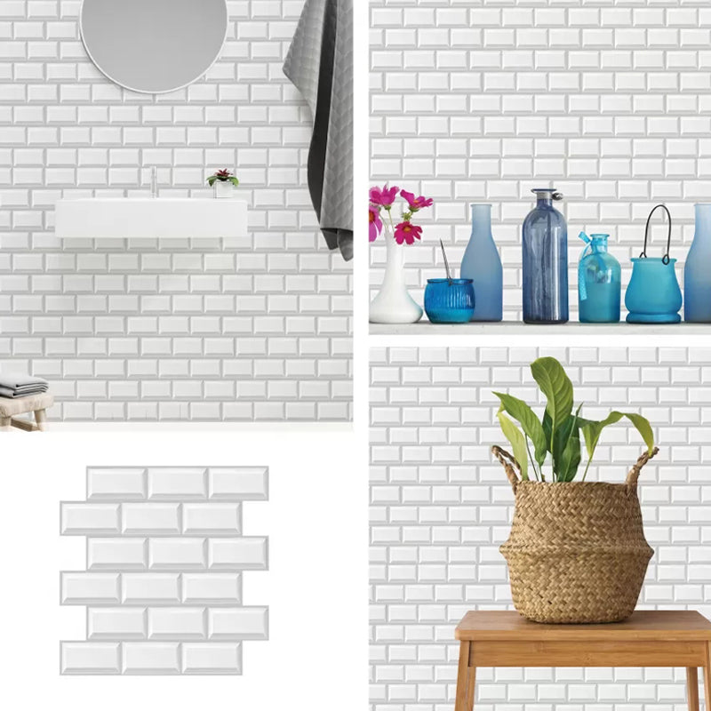 Modern Matte Peel and Stick Tile Rectangular PVC Subway Tile for Bathroom