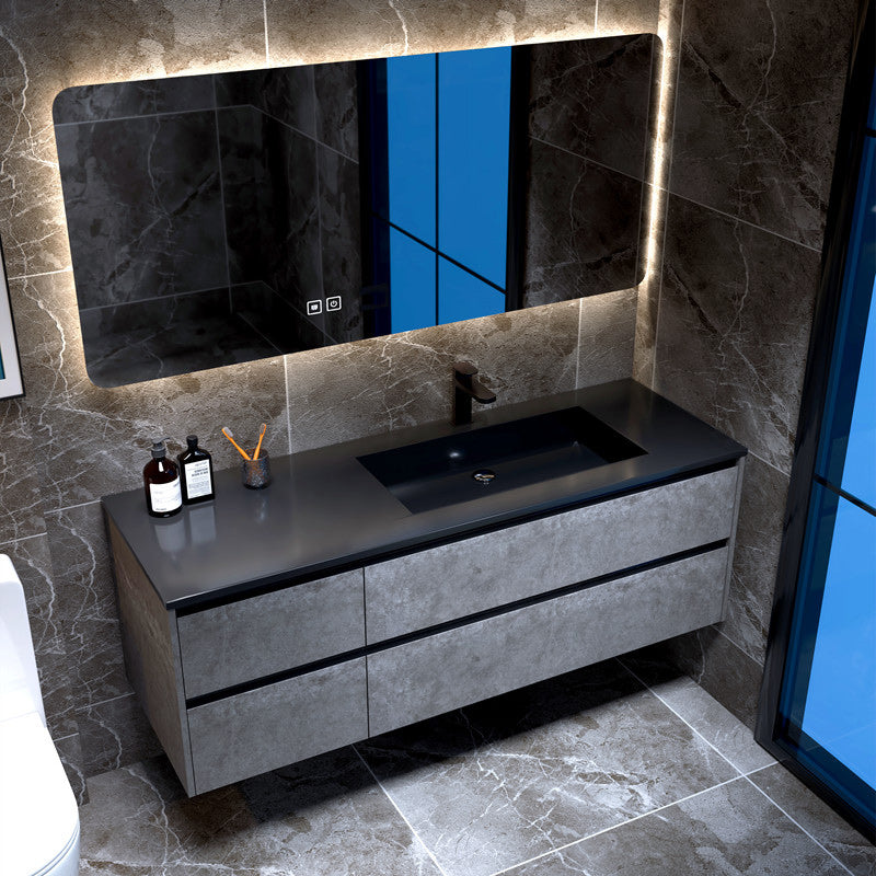 Glam Bathroom Vanity Cabinet Limestone Top with Mirror and Standalone Cabinet Vanity Set