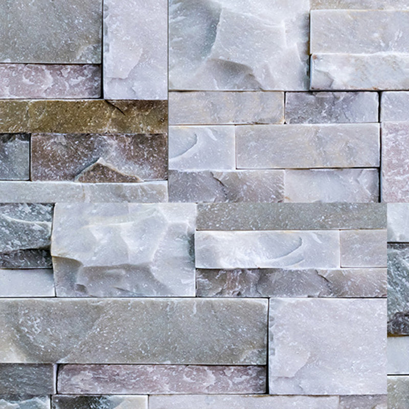 Modern Grey PVC Peel and Stick Tiles Rectangular Stacked Stone Mosaic Tile