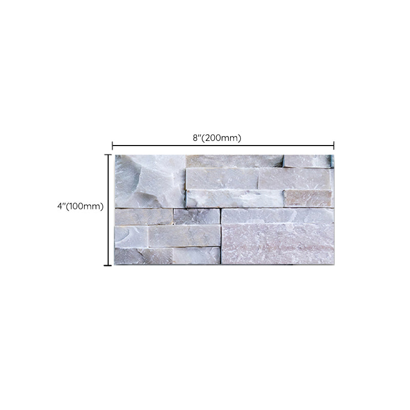 Modern Grey PVC Peel and Stick Tiles Rectangular Stacked Stone Mosaic Tile