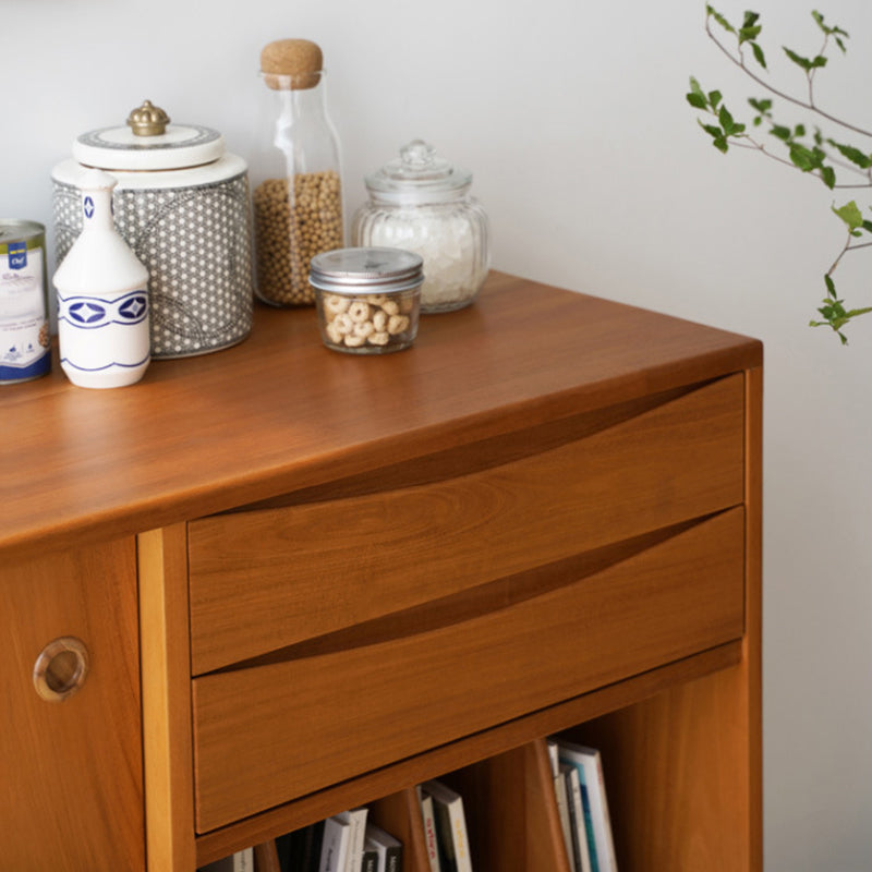 Contemporary Style Dining Buffet Solid Wood Sideboard with Cabinets and Drawers