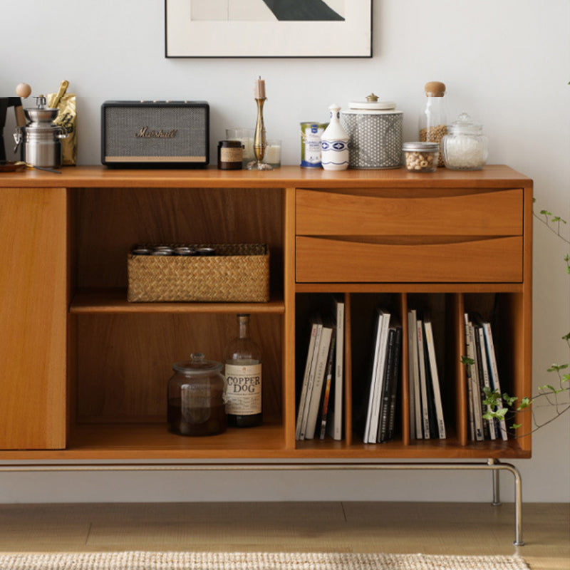 Contemporary Style Dining Buffet Solid Wood Sideboard with Cabinets and Drawers