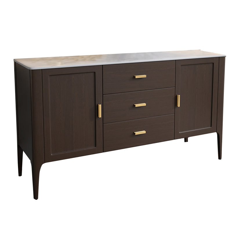 Modern Wood Sideboard Buffet 3 Drawers and 2 Doors Cabinets Buffet Sideboard