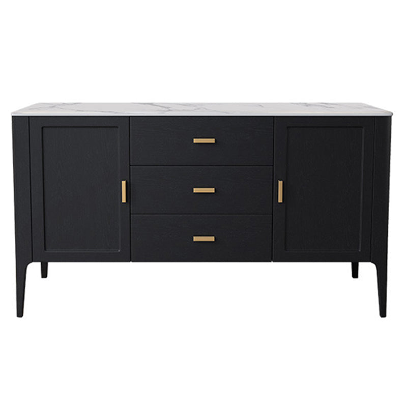 Modern Wood Sideboard Buffet 3 Drawers and 2 Doors Cabinets Buffet Sideboard