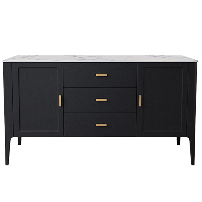 Modern Wood Sideboard Buffet 3 Drawers and 2 Doors Cabinets Buffet Sideboard