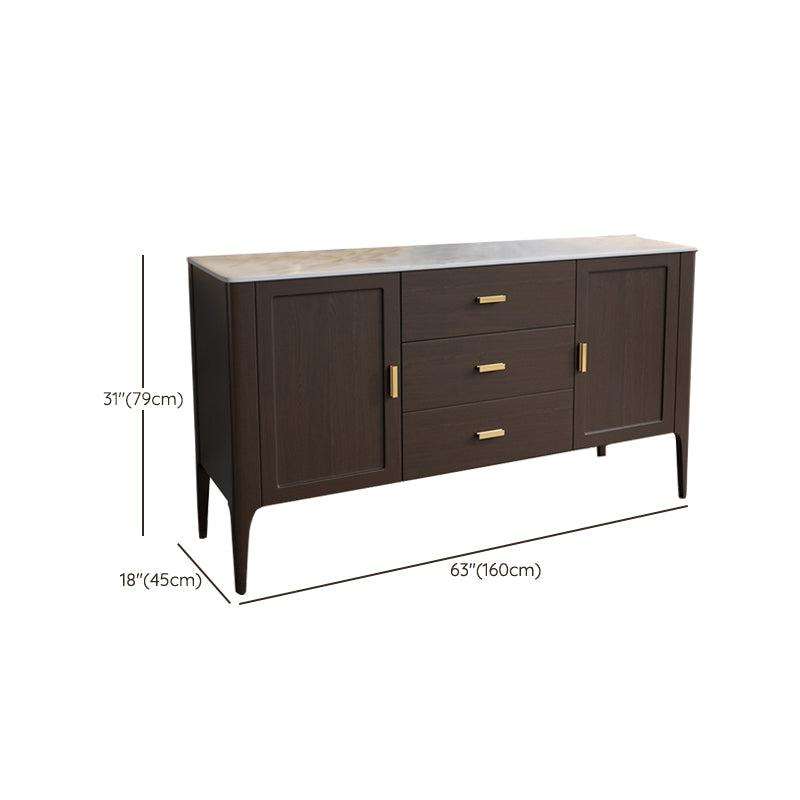 Modern Wood Sideboard Buffet 3 Drawers and 2 Doors Cabinets Buffet Sideboard