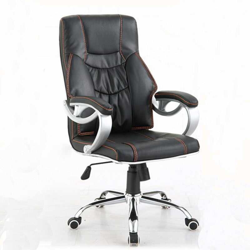 27 Inch Wide Contemporary Desk Chair Black Leather Office Chair