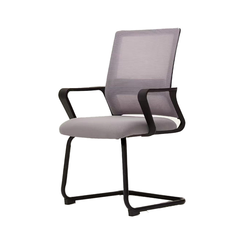 Modern Fixed Arms Desk Chair Mid Back Ergonomic Mesh Task Chair