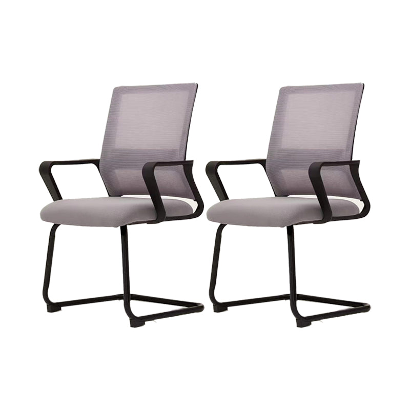 Modern Fixed Arms Desk Chair Mid Back Ergonomic Mesh Task Chair