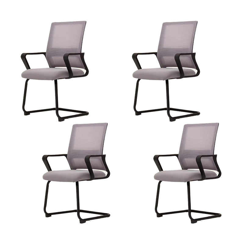 Modern Fixed Arms Desk Chair Mid Back Ergonomic Mesh Task Chair