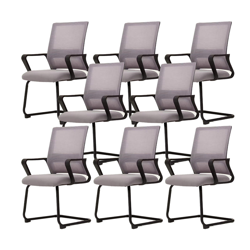 Modern Fixed Arms Desk Chair Mid Back Ergonomic Mesh Task Chair