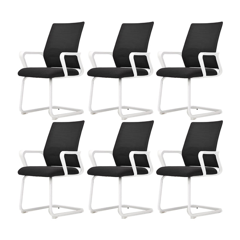 Modern Fixed Arms Desk Chair Mid Back Ergonomic Mesh Task Chair