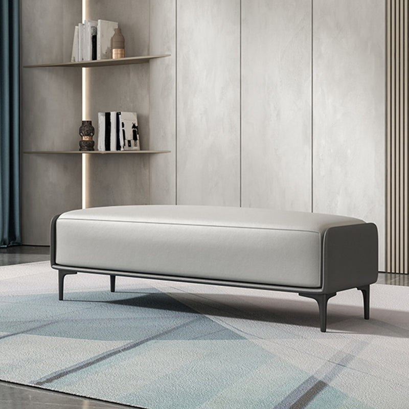 Contemporary Upholstered Bench Rectangle Bedroom Accent Bench with Black Legs