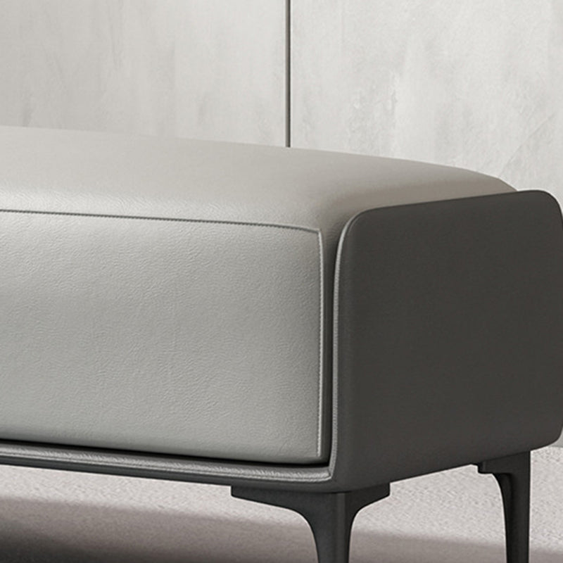 Contemporary Upholstered Bench Rectangle Bedroom Accent Bench with Black Legs