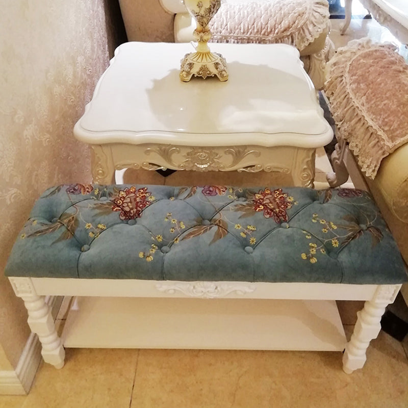 Upholstered Shelves Seating Bench Cushioned Entryway and Bedroom Bench with Legs