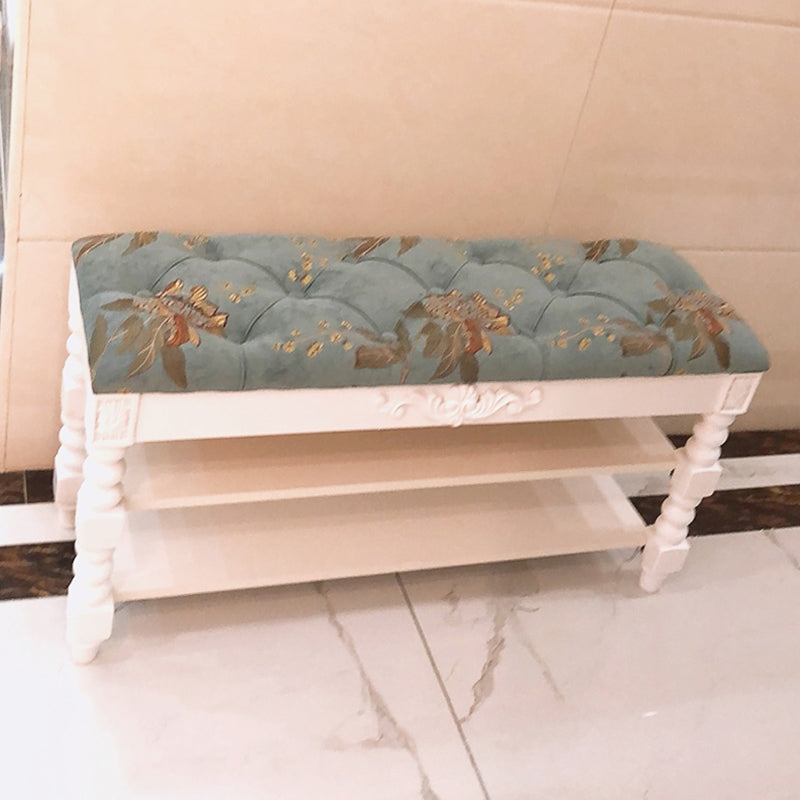 Upholstered Shelves Seating Bench Cushioned Entryway and Bedroom Bench with Legs