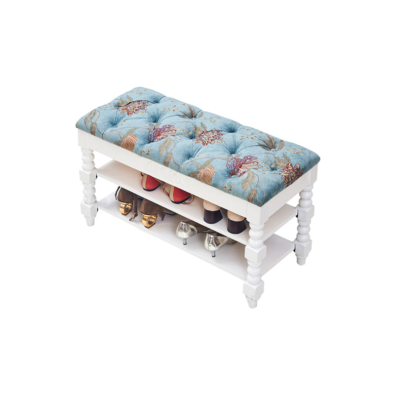 Upholstered Shelves Seating Bench Cushioned Entryway and Bedroom Bench with Legs