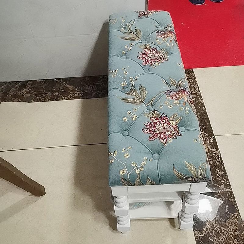 Upholstered Shelves Seating Bench Cushioned Entryway and Bedroom Bench with Legs