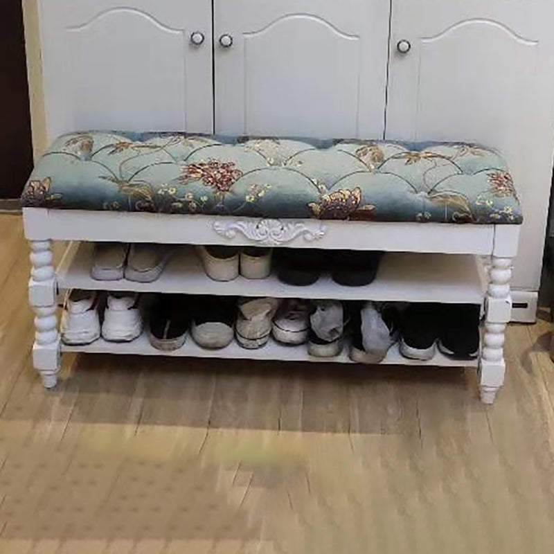 Upholstered Shelves Seating Bench Cushioned Entryway and Bedroom Bench with Legs